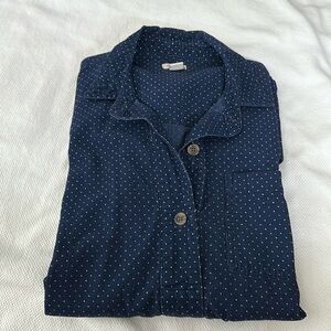 J. Crew corduroy navy polka dot dress, Sz XL
